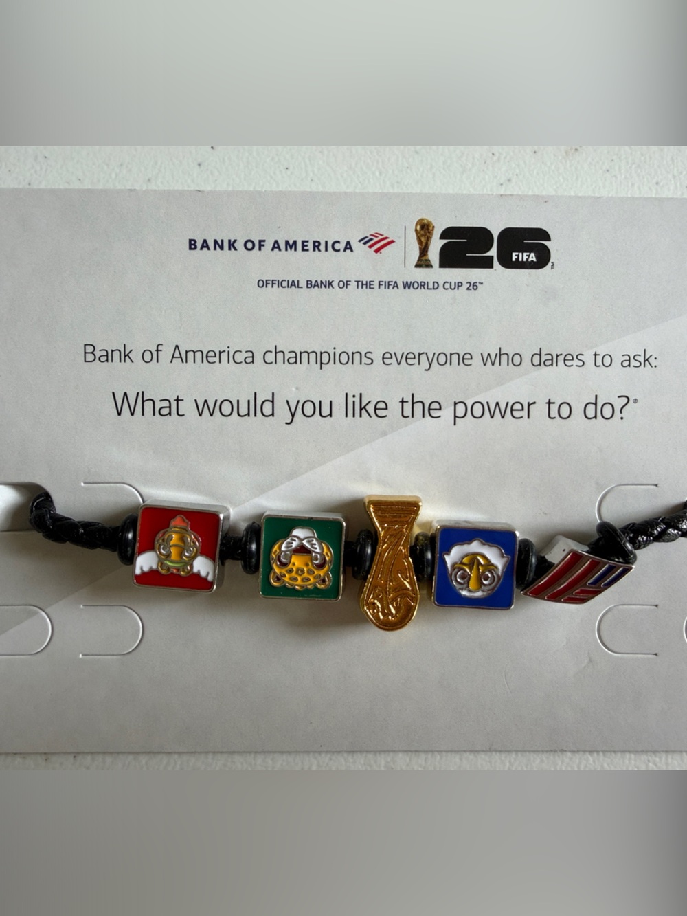 World Cup Charm Bead Bracelet with Gold Trophy Accent